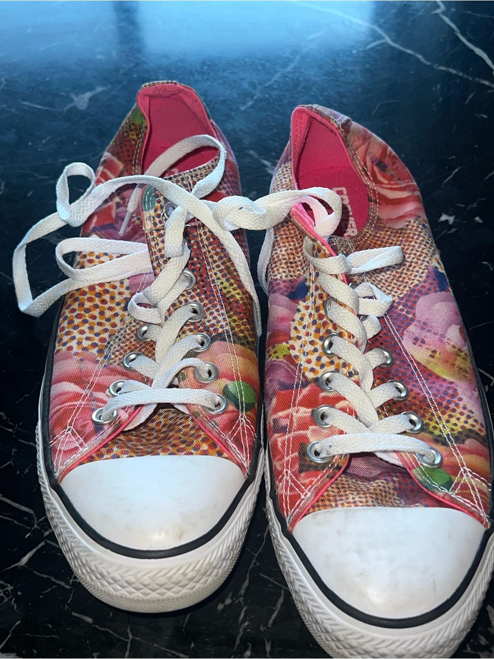 Converse Women’s Floral Low-Top Canvas Sneakers - Pink & White